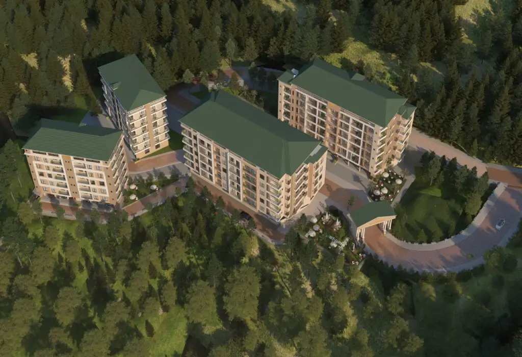 Top view of Iman Heights Murree among trees